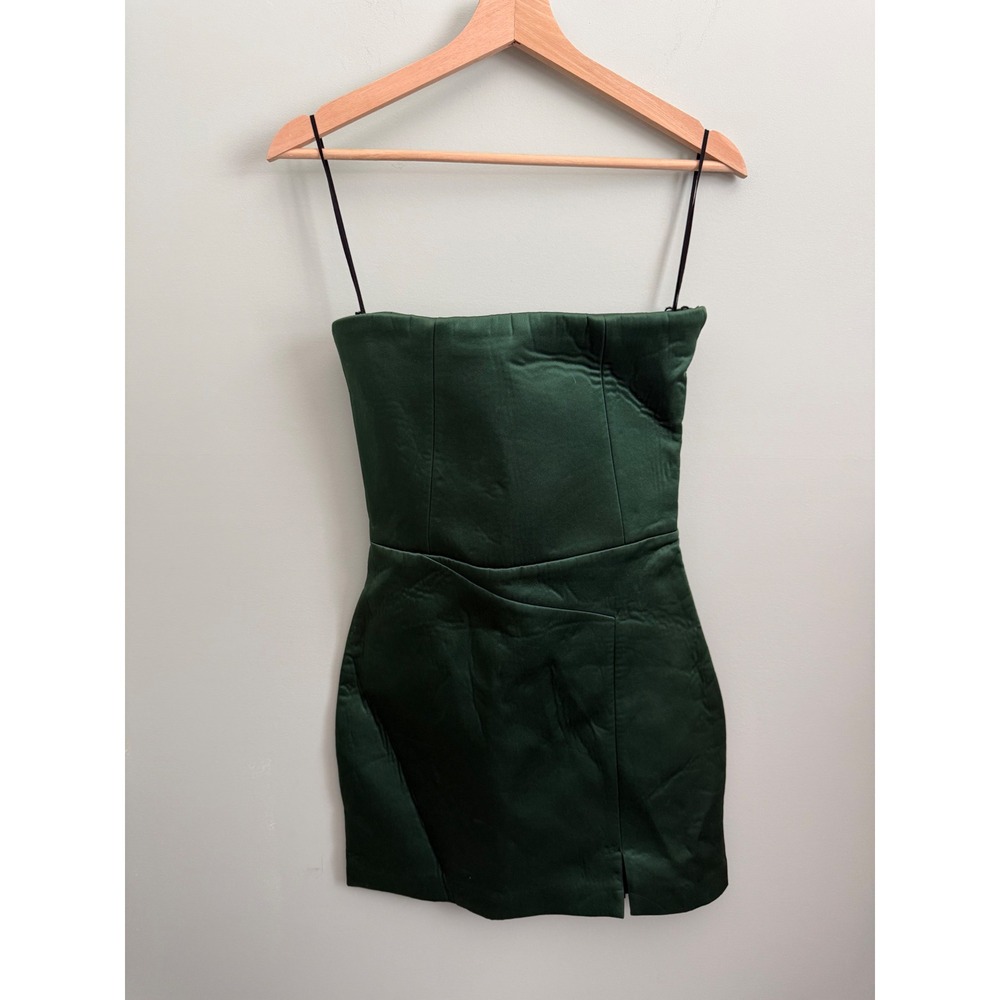 NWT Kate Spade Saturday Dark Green Satin Mini Slip Dress - Size 2